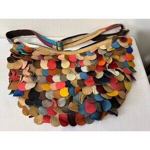 MULTI COLOR PETAL PATCHWORK LEATHER HOBO/TOTE/CROSSBODY